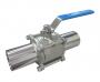 three piece full port ball valve long butt welding ends with mounting pad